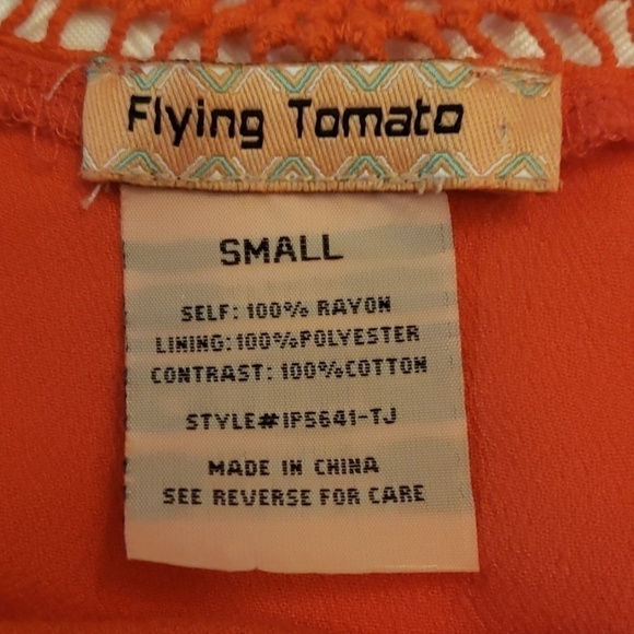 FLYING Tomato Off Shoulder Romper Orange Sm. GUC - Picture 4 of 8